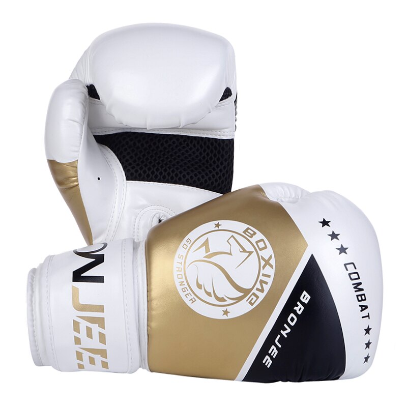 Gants de boxe en cuir synthétique, 6 8 10 12 14oz, pour entraînement au combat mma