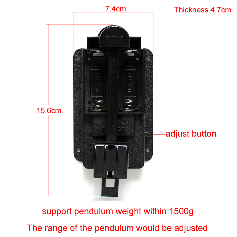 Clock Accessory Power Pendulum drive units support Pendulum weight within 1500g Range adjustable Plastic Wiggler