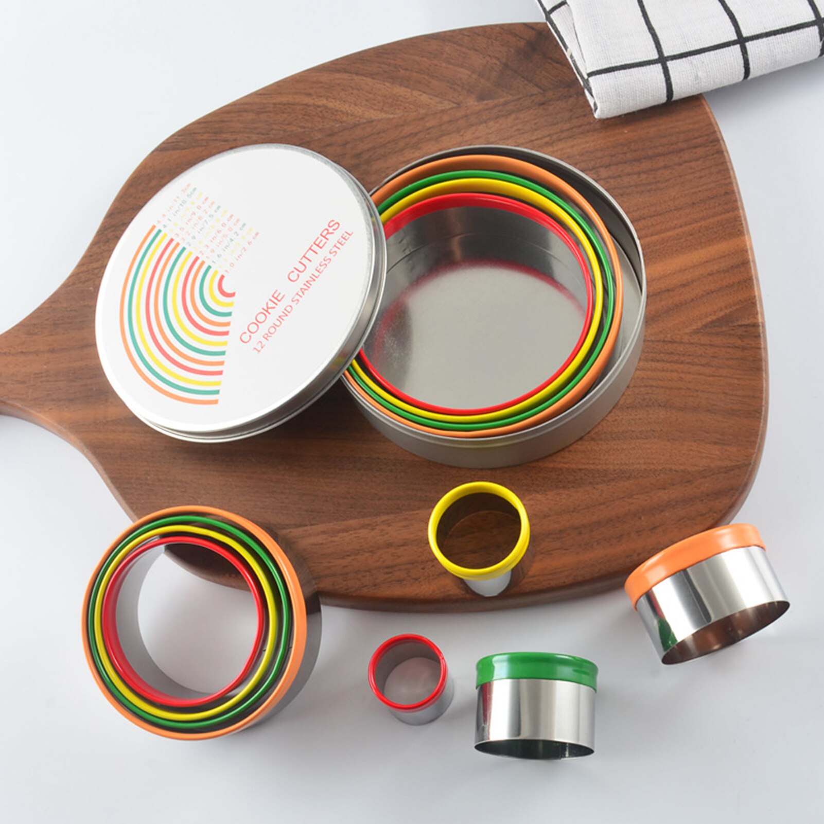 Set van 12 stuks, roestvrij staal, dumplingvorm en deegpers, empanadapers, taartpers, raviolipers, dumplings