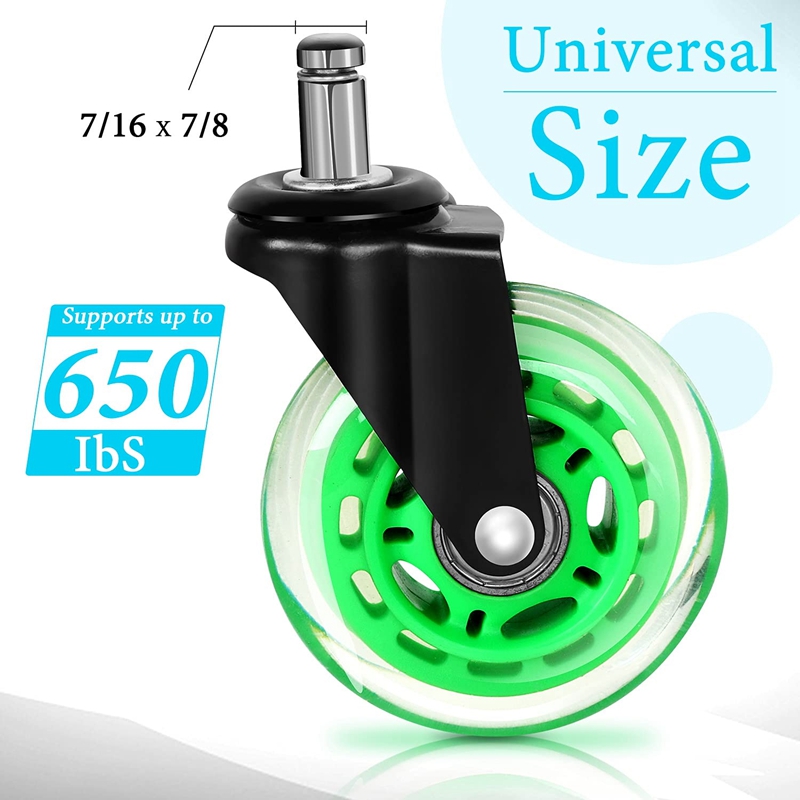 Dohobby 5-Pack Office Chair Caster Wheels With Brakes - PU Rubber Heavy Duty Replacement Casters - View #11