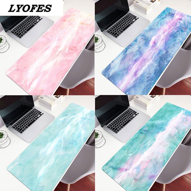 Kawaii Desk Mat Gamer Large Marble Desk Pad Mouse Pad Waterproof Computer Keyboard Table Decoration Cover Gaming Player Mice Mat