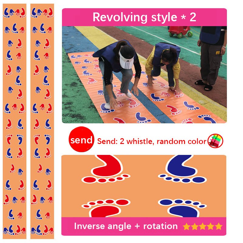 Kid Jumping Carpet Hands Feet Game Mat Baby Jump Lattice Team Game Sports Pad Childhood Indoor Outdoor Toys Team Building Props: 2pcs 6m X