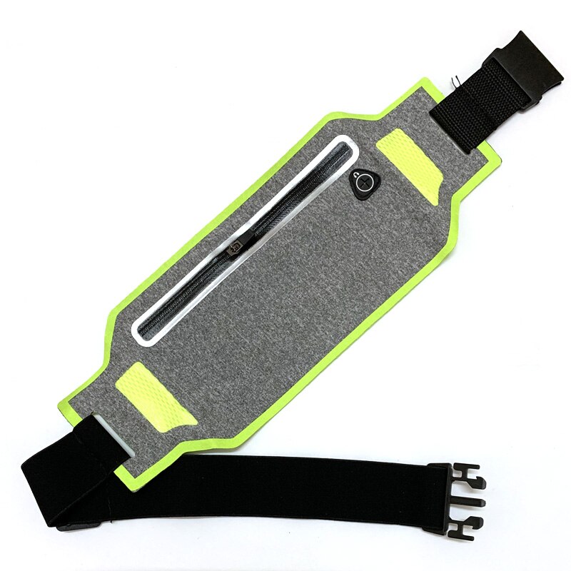 Ultra Dunne Running Taille Bag Lichtgewicht Transpiratie Sport Riem Voor Iphone 11 Pro Max Galaxy S5 Honor 8 Studio x8 Telefoon: Green