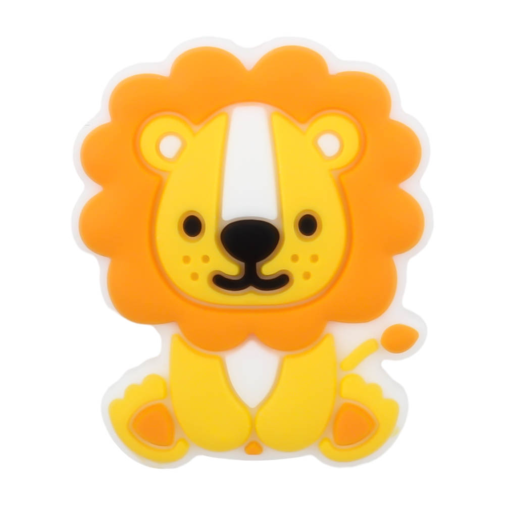 5 pièces perles en Silicone girafe singe écureuil bébé perles de dentition animaux perles focales bricolage porte-clés stylo hochet accessoires: Argent