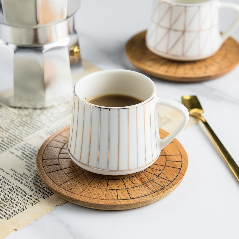 Societe Ceramique decor Art Deco set 7x Thee kop en schotel | Societe Ceramique diverse serviesdecors | Webshop Servies Merij
