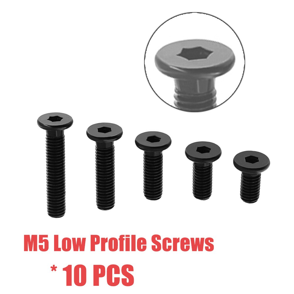 10 pièces/lot pièces d'imprimante 3D M5 vis à profil bas M5 * 8/10/12/15/20/25/30mm couleur noire M5 vis à profil bas