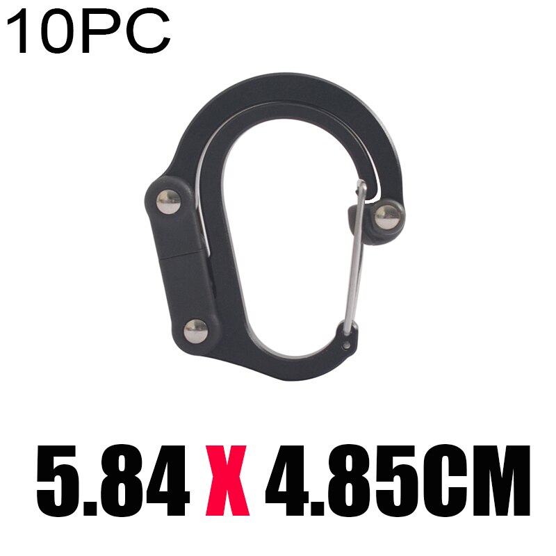 20PCS Hybrid Gear Clip - Carabiner Rotating Hook Clip Non-Locking Strong Clips for Camping Fishing Hiking Travel Backpack Out: S 10PCS