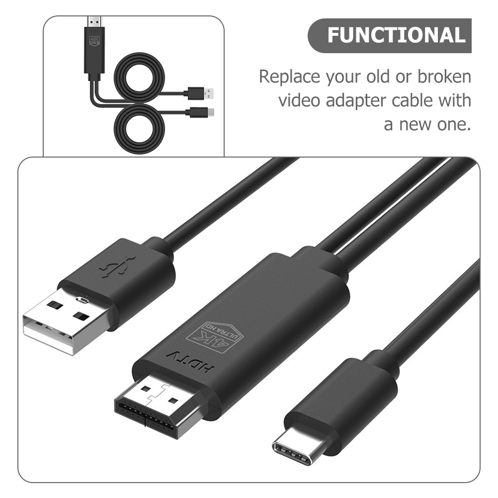 USB Adapter Cable for Tablet Laptop Mobile Phone Type-C 3.1 to Video Adapter