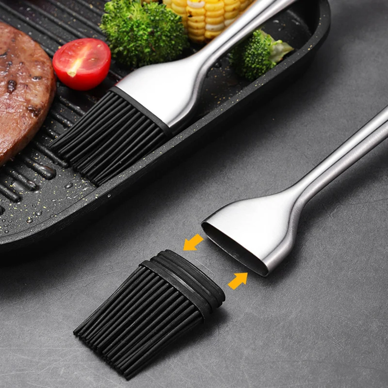 Cepillo de aceite de cocina, cepillo de silicona para repostería, parrilla para barbacoa, aceite, salsa, mantequilla, cepillo para rociar, cepillo de cocina para barbacoa, accesorios de cocina para barbacoa