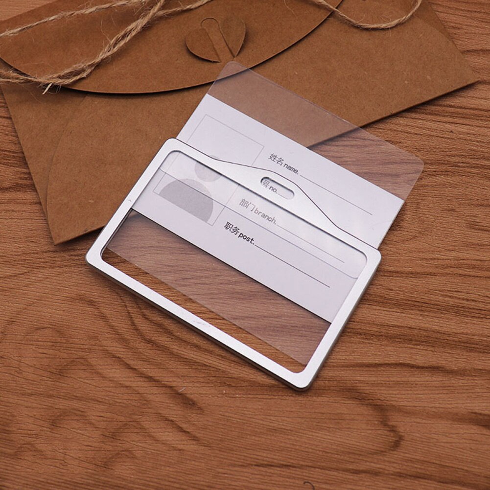 ID Badge Display Case Removable 90cm Neck Hanging Aluminum Alloy Rectangle With Lanyard Integrated Buckle Business Card Holder