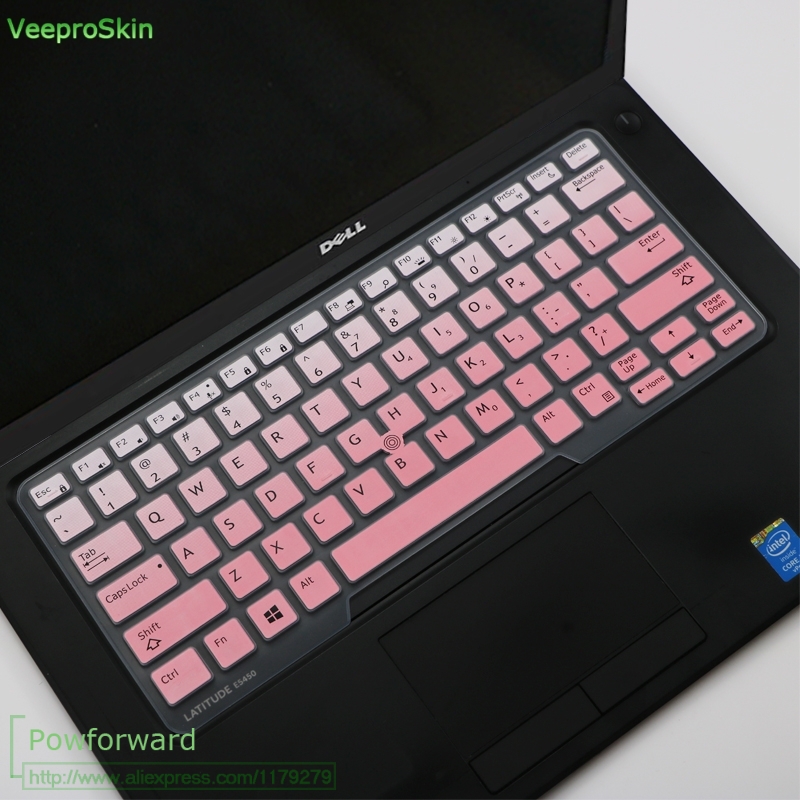 Laptop Keyboard Cover Protector Skin for 14" Dell Latitude 5450 3340 7480 7490 5490 5491 E5450 E5470 E7270 E7450 E7490 E5490: Fade Pink