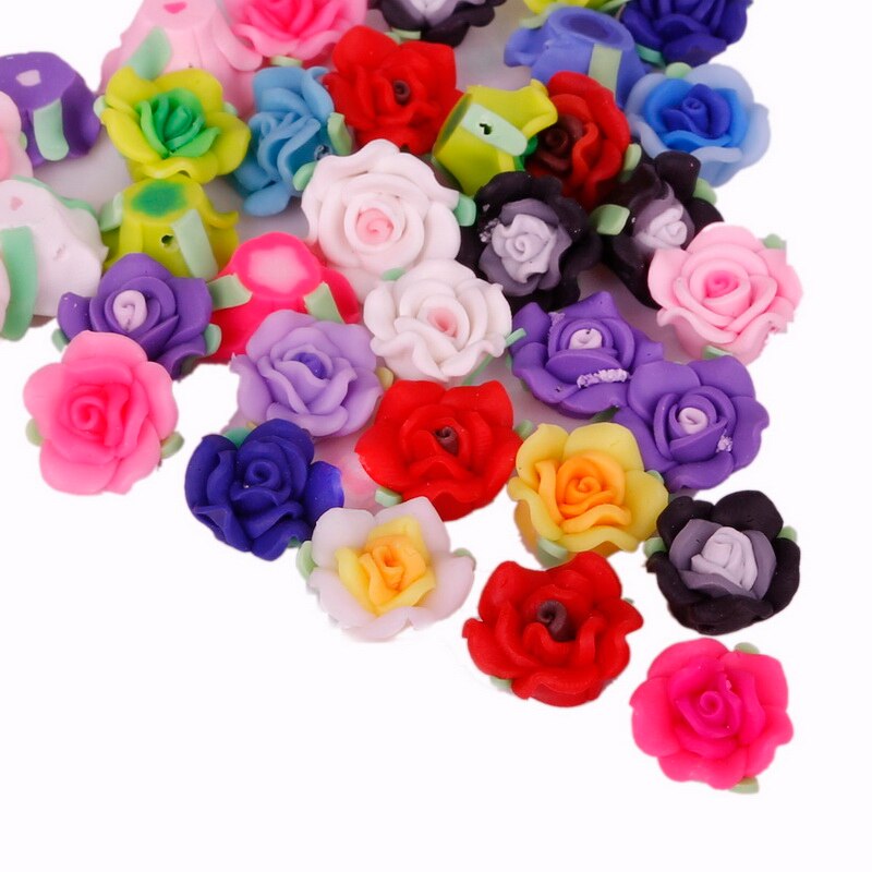 5-10 stk håndlaget myk polymer leire blad rose blomst til klær tilbehør diy hjemmefest dekorasjon smykker funn å lage