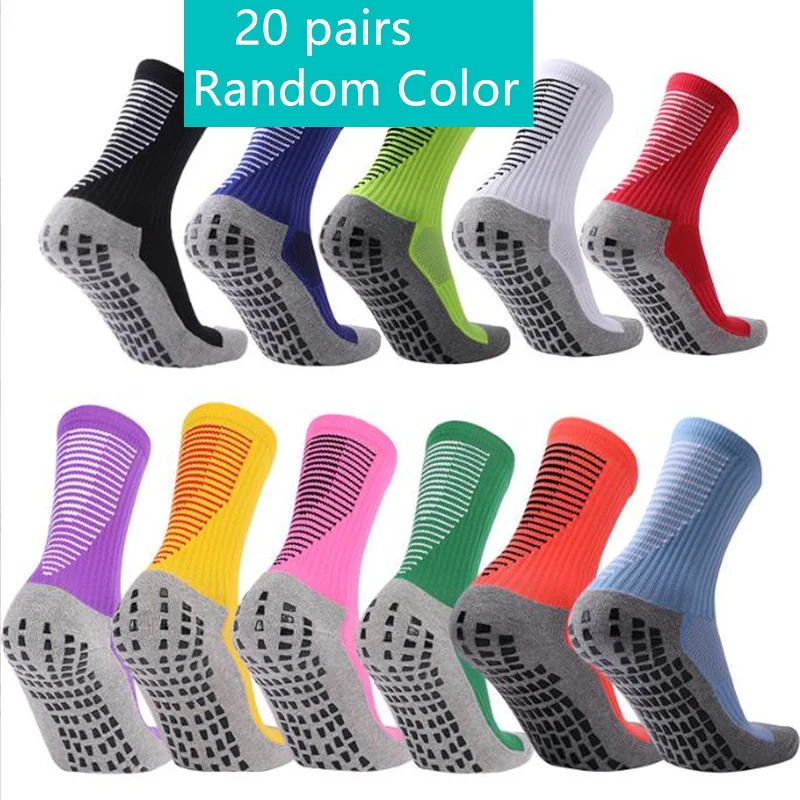 1/20 paires anti-dérapant chaussettes de Football hommes femmes anti-dérapant Football basket-ball Tennis Sport chaussettes poignée cyclisme équitation chaussettes 38-46 2025: Lavande