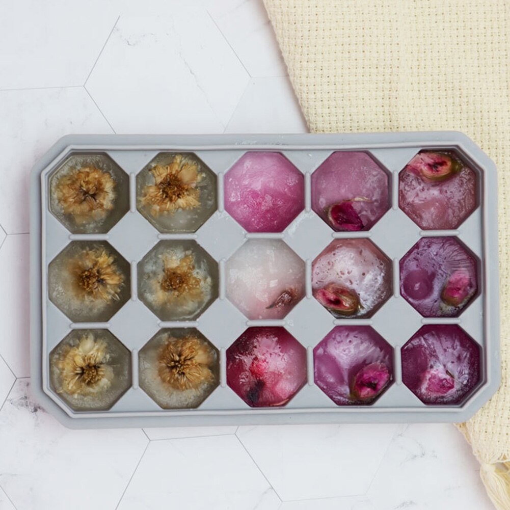 15-wgłębienie silikonowy kostki lodu kształt diamentu zrobić DIY tacki na kostki lodu formy na cukierki lodowe ciasto czekoladowe Whisky formy narzędzie 3D