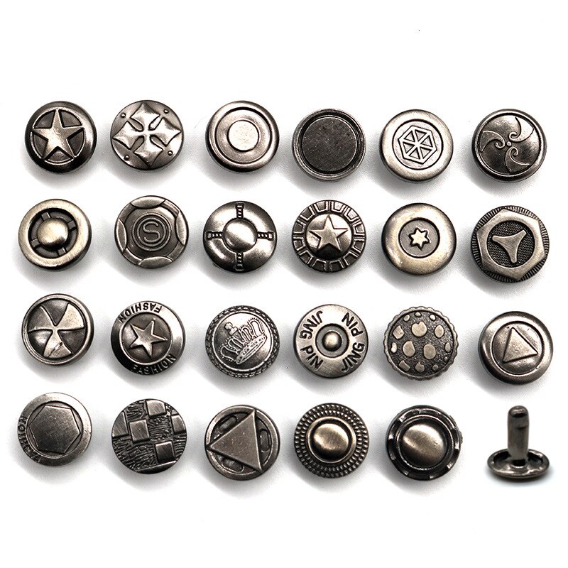 Métal mao ding kou sandales bouton d'été en cuir sandales bouton accessoires chaussons pour hommes suivi avec bouton de connexion