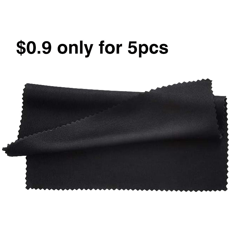 Black Microfiber Cleaning Cloth for Glasses without Logo 5pcs