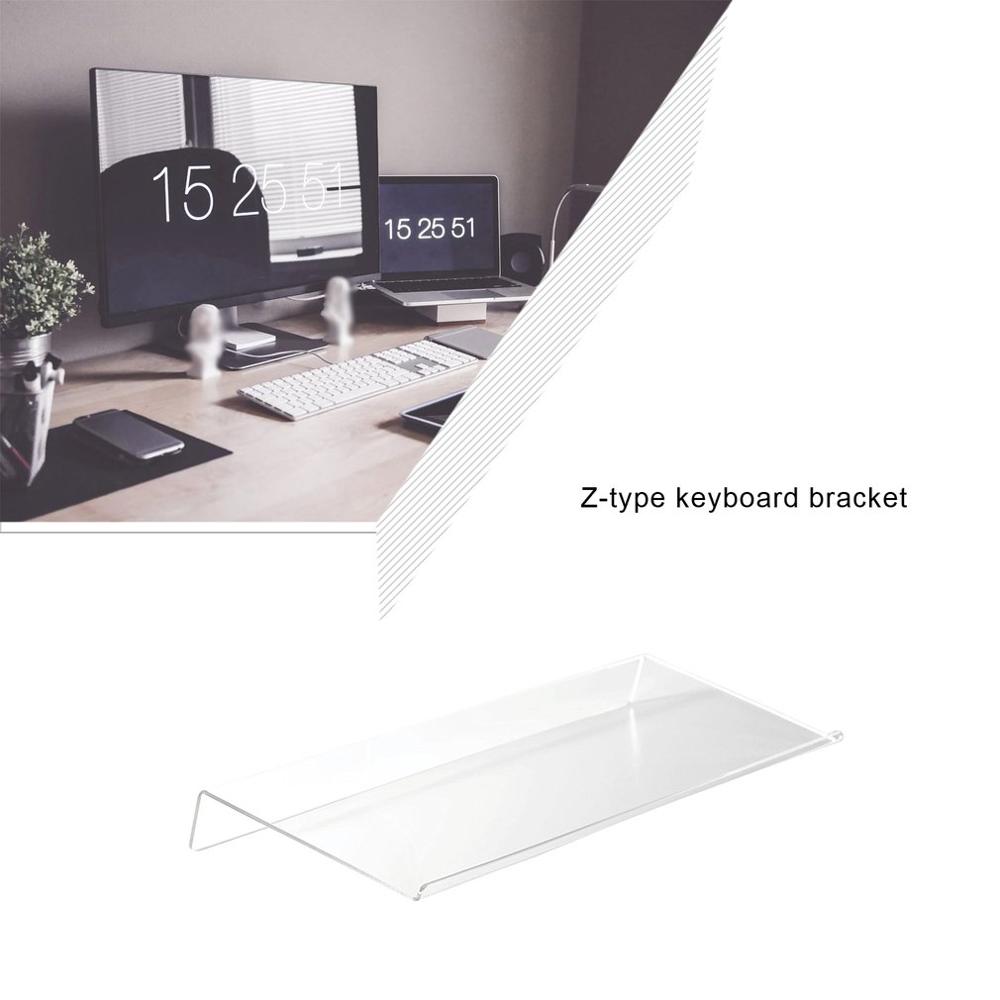 Acrylic Tilted Computer Keyboard Holder Clear Keyboard Stand for Easy Ergonomic Typing Office Desk Home School