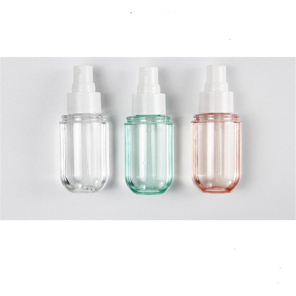 1pc 60ml rejse tom sprayflaske 3 farve plastik forstøver lille mini tom spray genopfyldelig flaske kosmetisk gennemsigtig