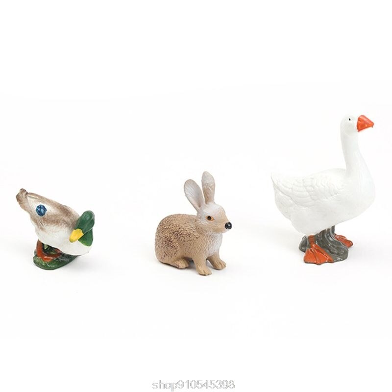 Parent-child Family Animal Model Toys Set Realistic Dog Duck Children Educational Prop Scene Decoration O29 20: Type C