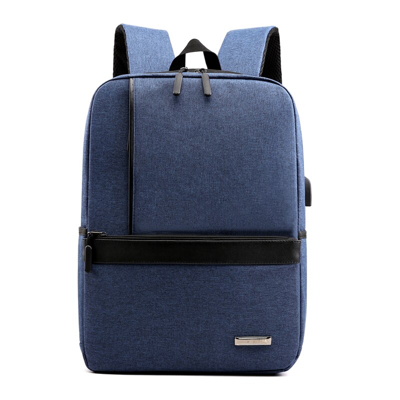 Mode Mannen Rugzak Slanke Laptop Rugzak Kantoor Bagpack Mannen Zakelijke Tas Unisex Ultralight Rugzak Dunne Rugzak: Blauw