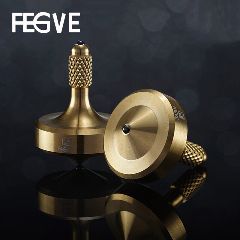 Fegve mini gyro fidget spinner håndspinner rustfrit stål metal keramiske perler sort guld sølv gyro legetøj  fg35
