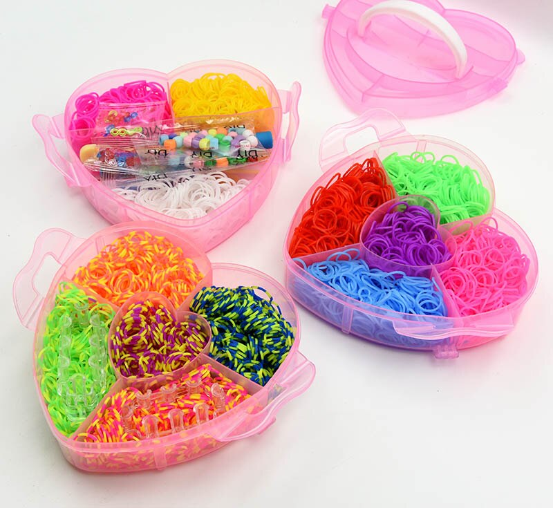 Diy Speelgoed Rubber Loom Bands Box Set Kid Armband Siliconen Elastiekjes Elastische Weave Loom Bands Kinderen Arts Ambachten Speelgoed
