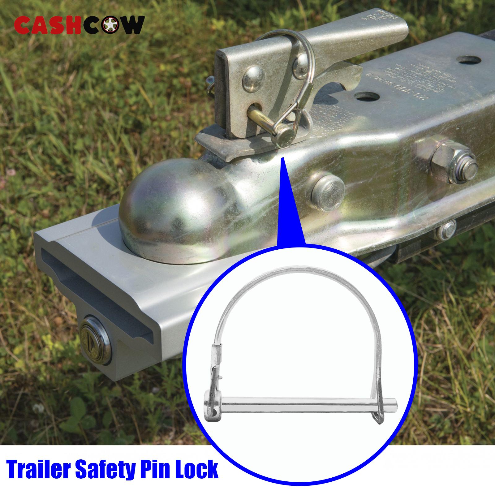 Sneltrailer Koppeling Veiligheid Drukknop Pin Lock 1/4 ”6Mm Dia X 50Mm 70Mm D Ring Rond Boog Trekhaak Boot Fiets Auto Onderdelen