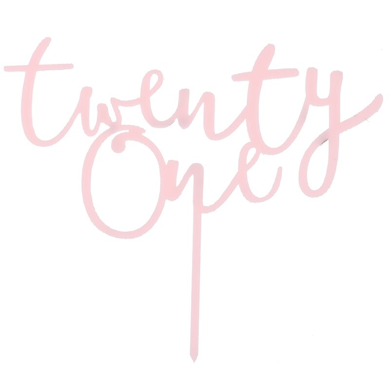 1pc Twenty One Happy Birthday Acrylic Cake Topper Letters Number 21 Acrylic Cupcake Topper For 21st Birthday Party Cake Deco: pink