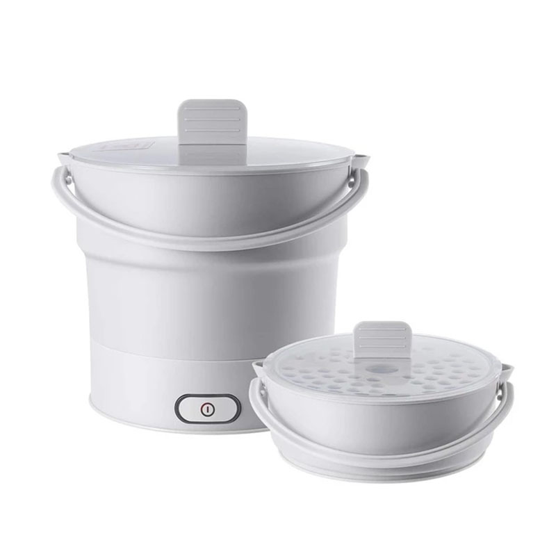 Olla plegable portátil de silicona de grado alimenticio olla eléctrica hervidor de agua contenedor de alimentos calentado caja de almuerzo olla