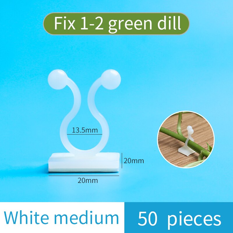 Fixation-planta verde de eneldo verde para escalada en pared, Cesta Verde para escalada de vid, colgante de pared, estereotipado para el hogar, 50 Uds.: E