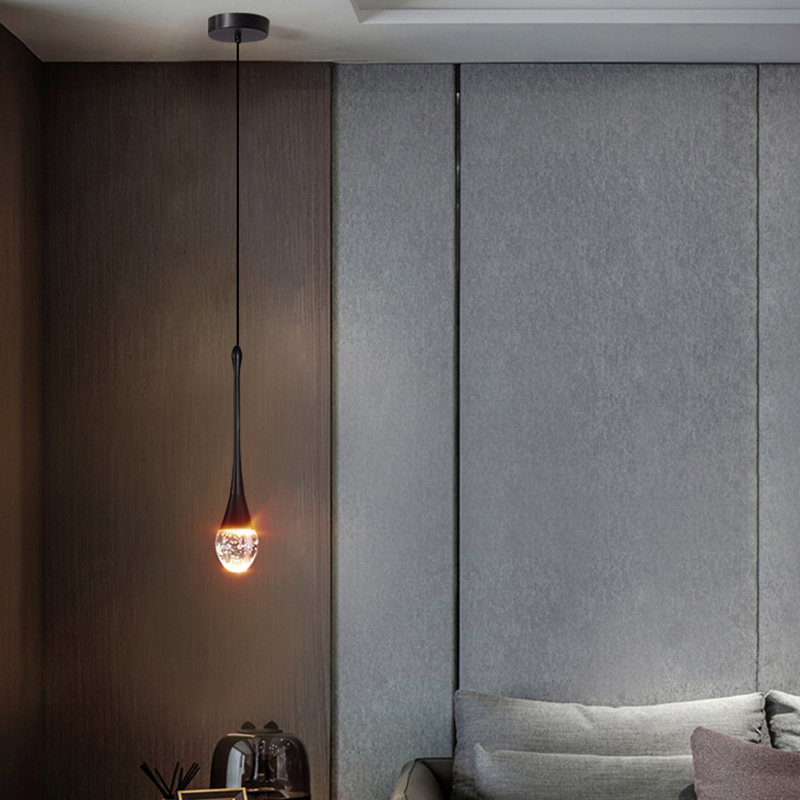 Plafonnier LED suspendu en forme de goutte d'eau, luxueux, éclairage d'intérieur, luminaire décoratif de plafond, idéal pour un salon, une chambre à coucher ou un bar