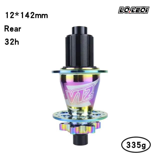 MTB fiets wielnaaf 32H 5 lagers 12 klauwen 8 9s 10s 11s 12sHG fiets schijfrem trommel 12x142mm10x135mm V12 HUB 12 klauwen: Bordeaux