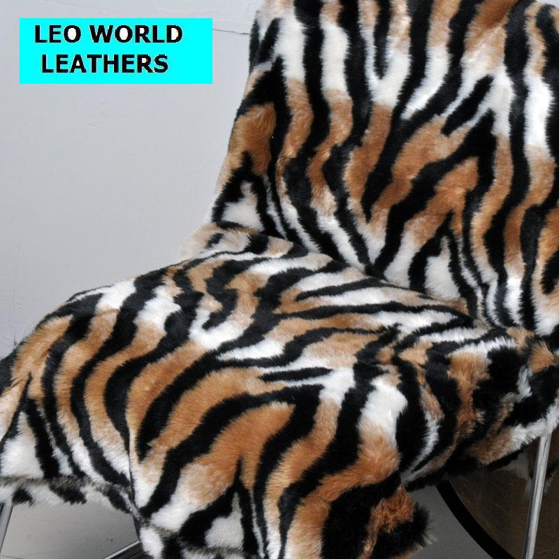 Imitation Tiger Fur Leather Soft Fit for Garment, Carpet and Collar T0014
