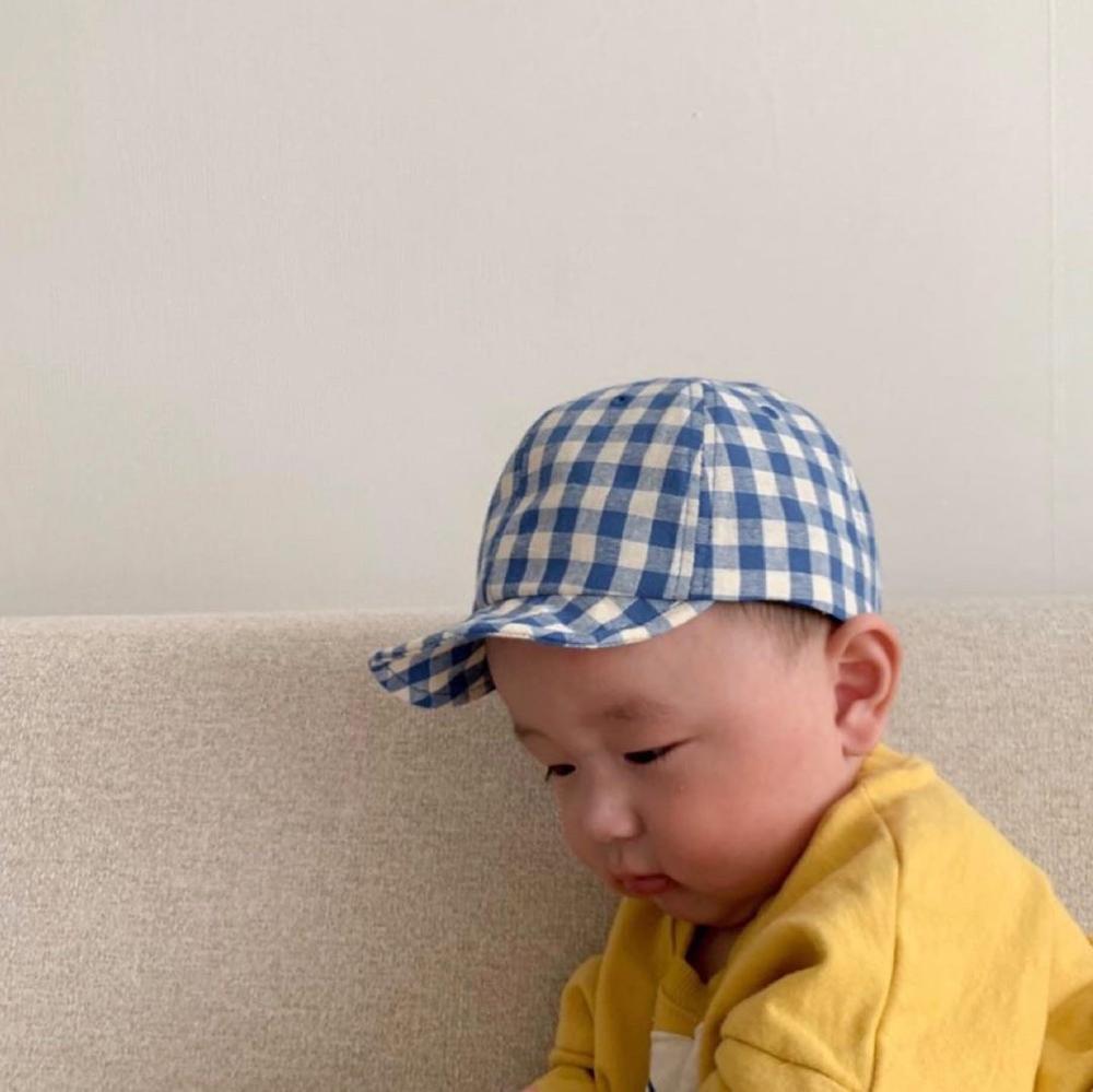 Höst pojkar flickor hatt rutiga kepsar koreanska barn baseball hatt barn tillbehör fotografi pro