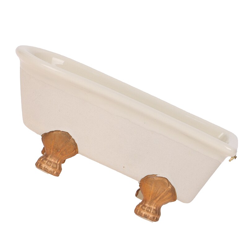 1:12 casa delle bambole di Porcellana Bianca Vasca da bagno Miniatura Mobili Da Bagno Accessorio scena di Vita Della Decorazione