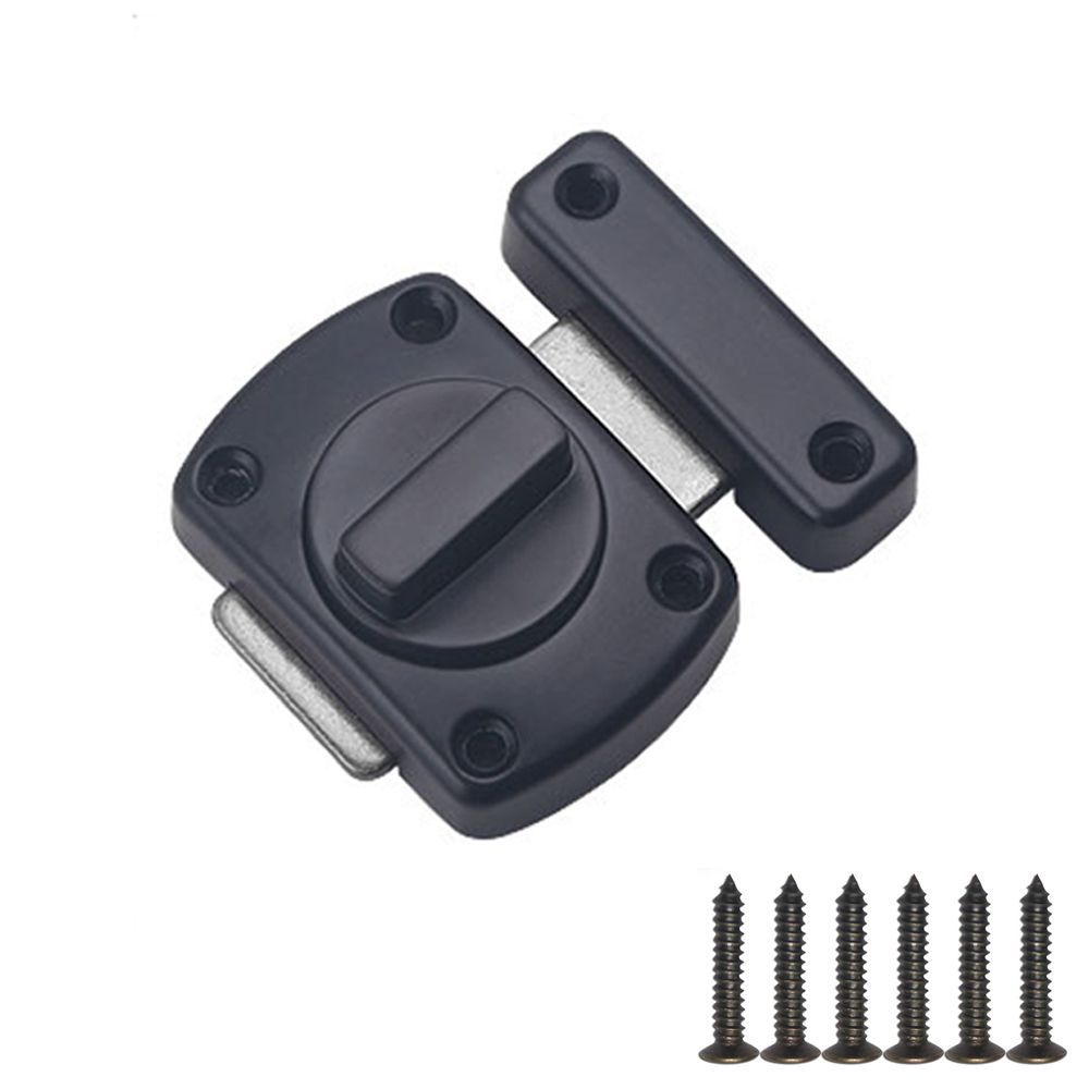 Universal Door Latch Sliding Door Lock Rotatry Switch Gate Latch Zinc Alloy Door Bolt with Mounting Screws Home Security