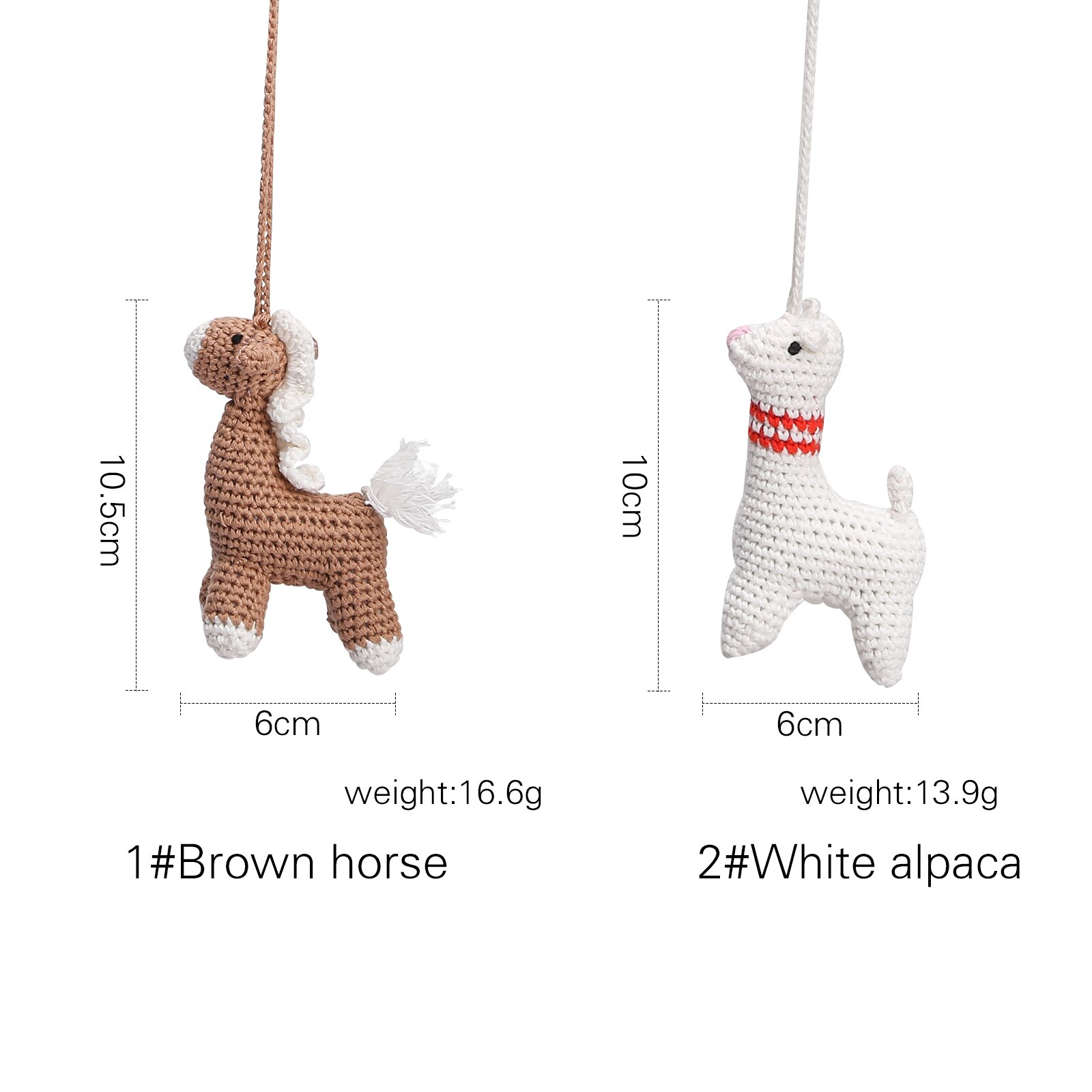2 Pcs Solid Wood Fitness Rack Pendant Baby Play Gym Wood Bed Bell Crochet Alpaca Pendant Infants Baby Gym Toy Hanging Ornaments: 3