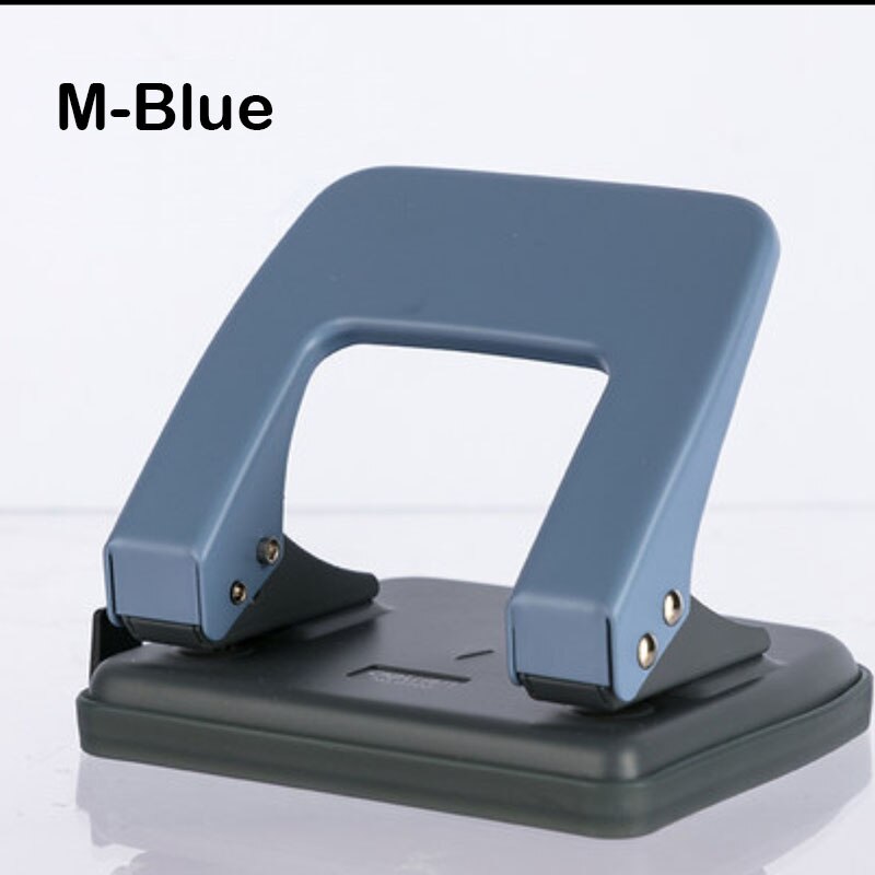 Multifunctional Office Desk Meidum Metal 2-Hole punch 6mm hole punch A3/A4/A5/B4/B5 Paper Double hole Keypunch Hole size 6mm So: M-Blue