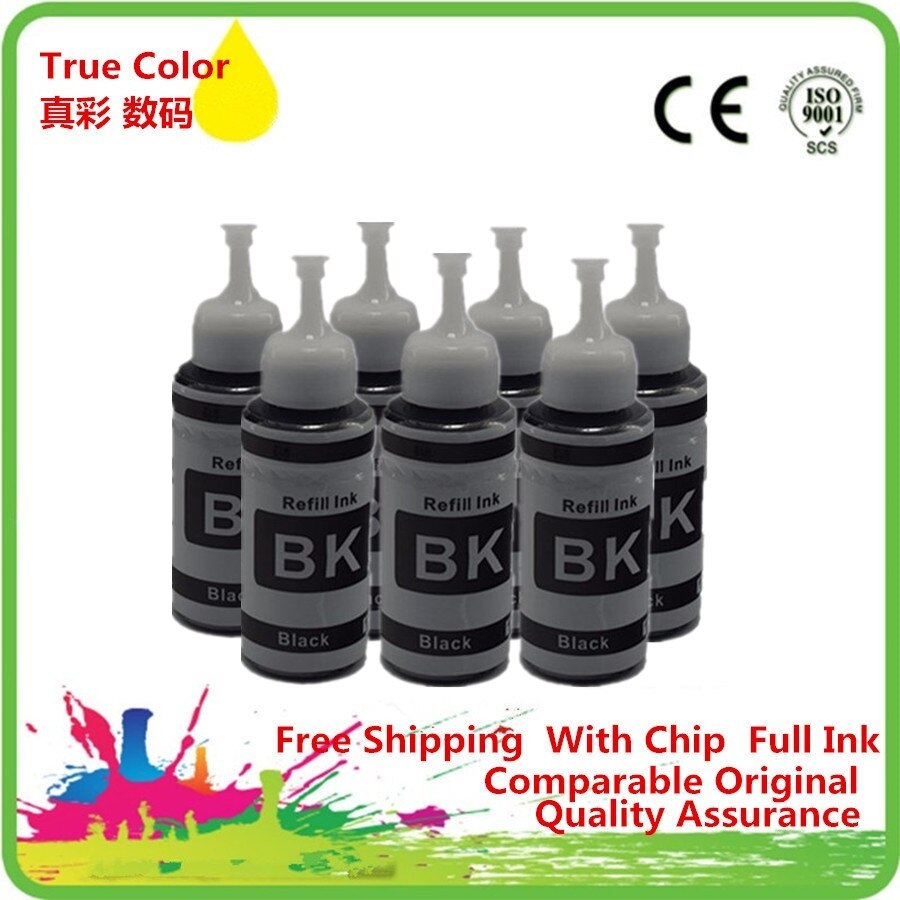 Refill Dye Ink Kit For Epson L800 L801 Printing Inkjet Printer No. T6731/2/3/4/5/6 Use For Refillable Cartridge Ciss: 7BK