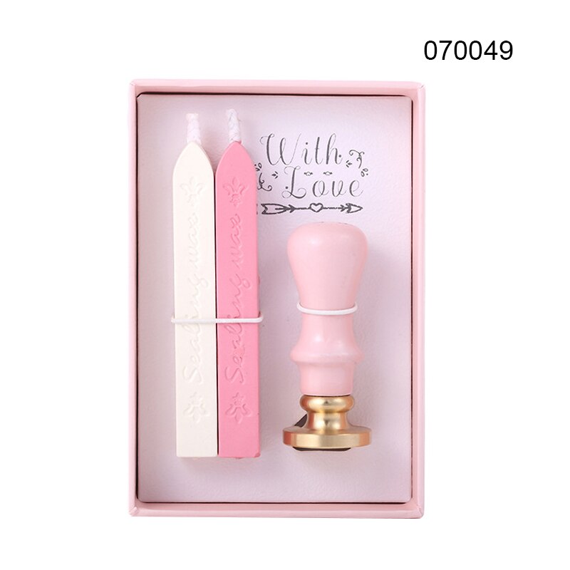 Kit de tampons de cire Vintage, lot de 2 bâtons de cire et 1 tampon, pour bricolage, enveloppe de carte, gdeal: f
