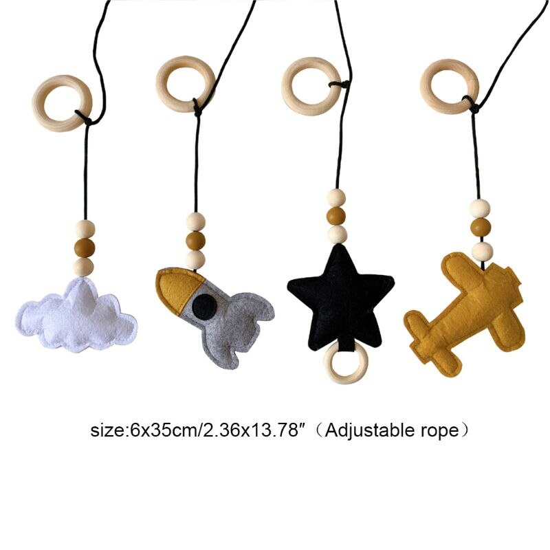 4Pcs Massief Houten Fitness Rack Hanger Baby Gym Speelgoed Opknoping Ornamenten Room Decor D7YD