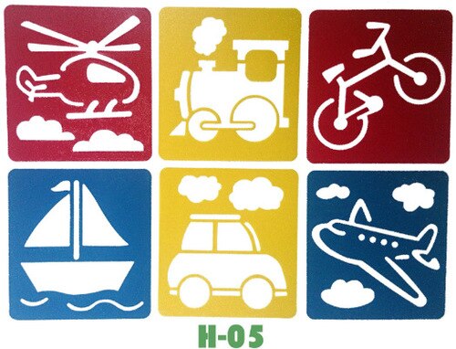 108 allerlei Figuren Schilderen Templates Voorschoolse Vroeg Onderwijs Tekening Tools Stencil voor Kids Air Brush/Spray voor Muur /venster: H-05