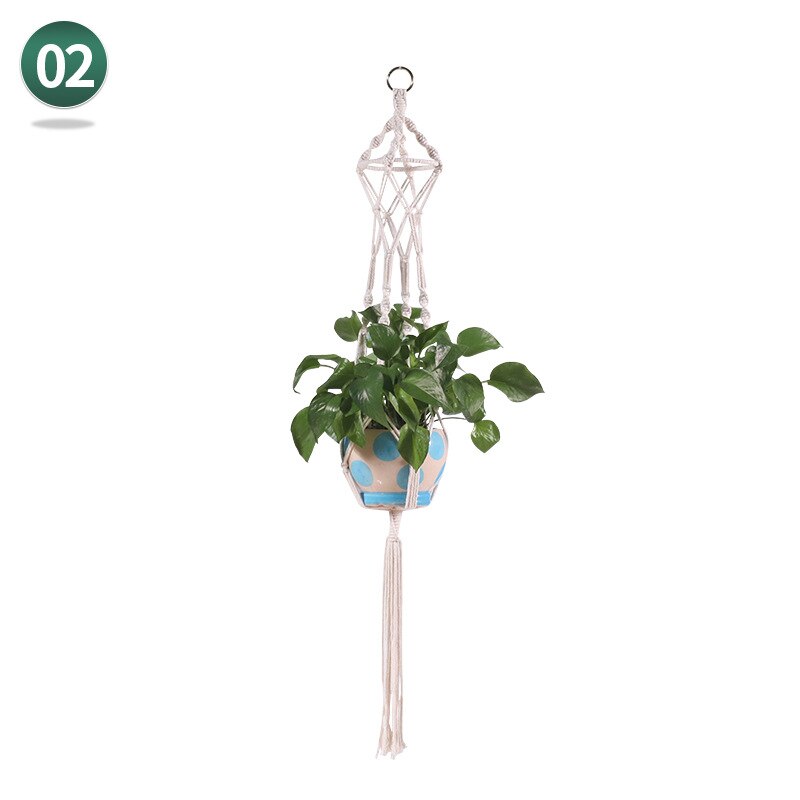 Hanging Baskets 100% cotton Handmade Plant Holder Macrame Plant Hanging Flowerpot Wall Decor handcrafted plant hangers: 2