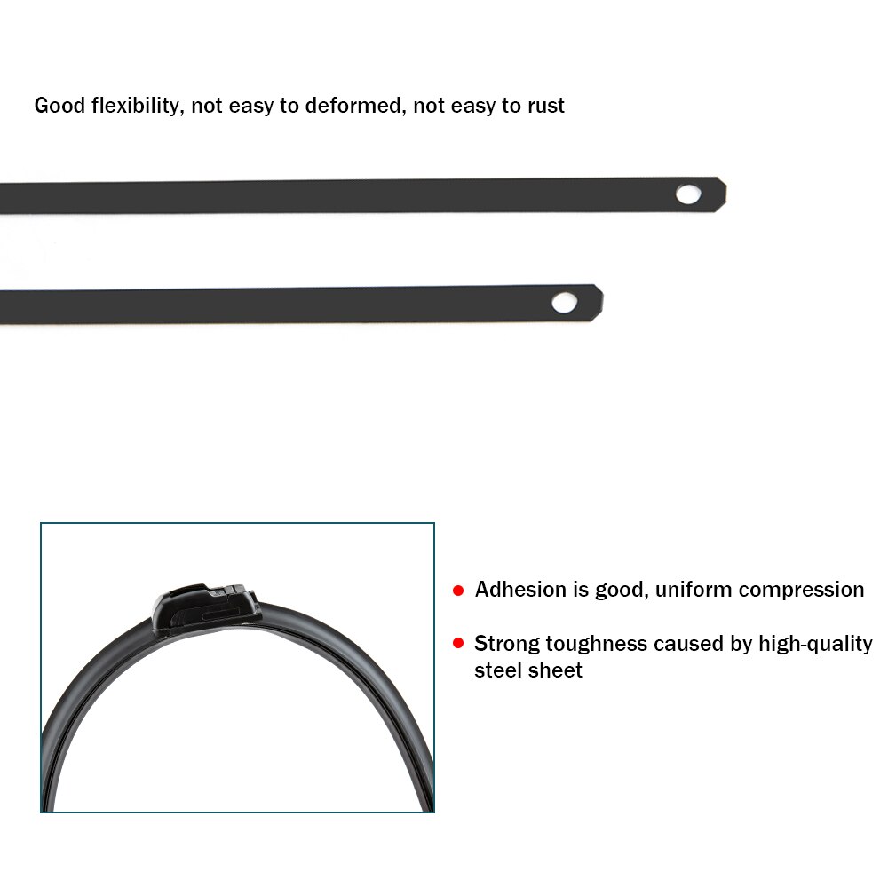 Car Frameless Wiper Blade Natural Rubber Bracketless Auto Soft Windshield 14" 16" 17" 18" 19" 20" 21" 22" 24" 26"
