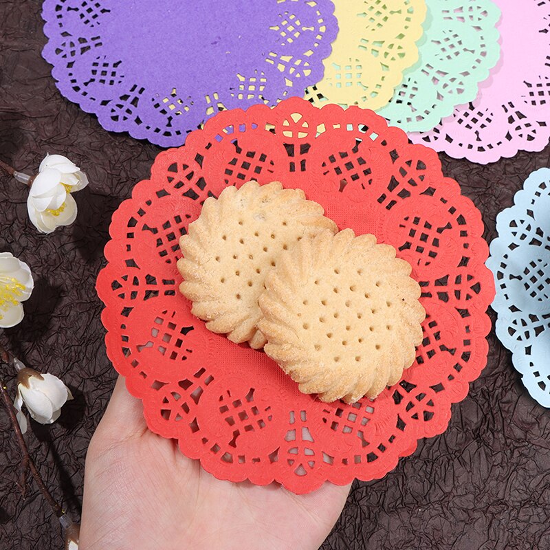100 Uds 5,5 "de blondas de papel de encaje/manteles para boda Deco manualidades de papel suministros