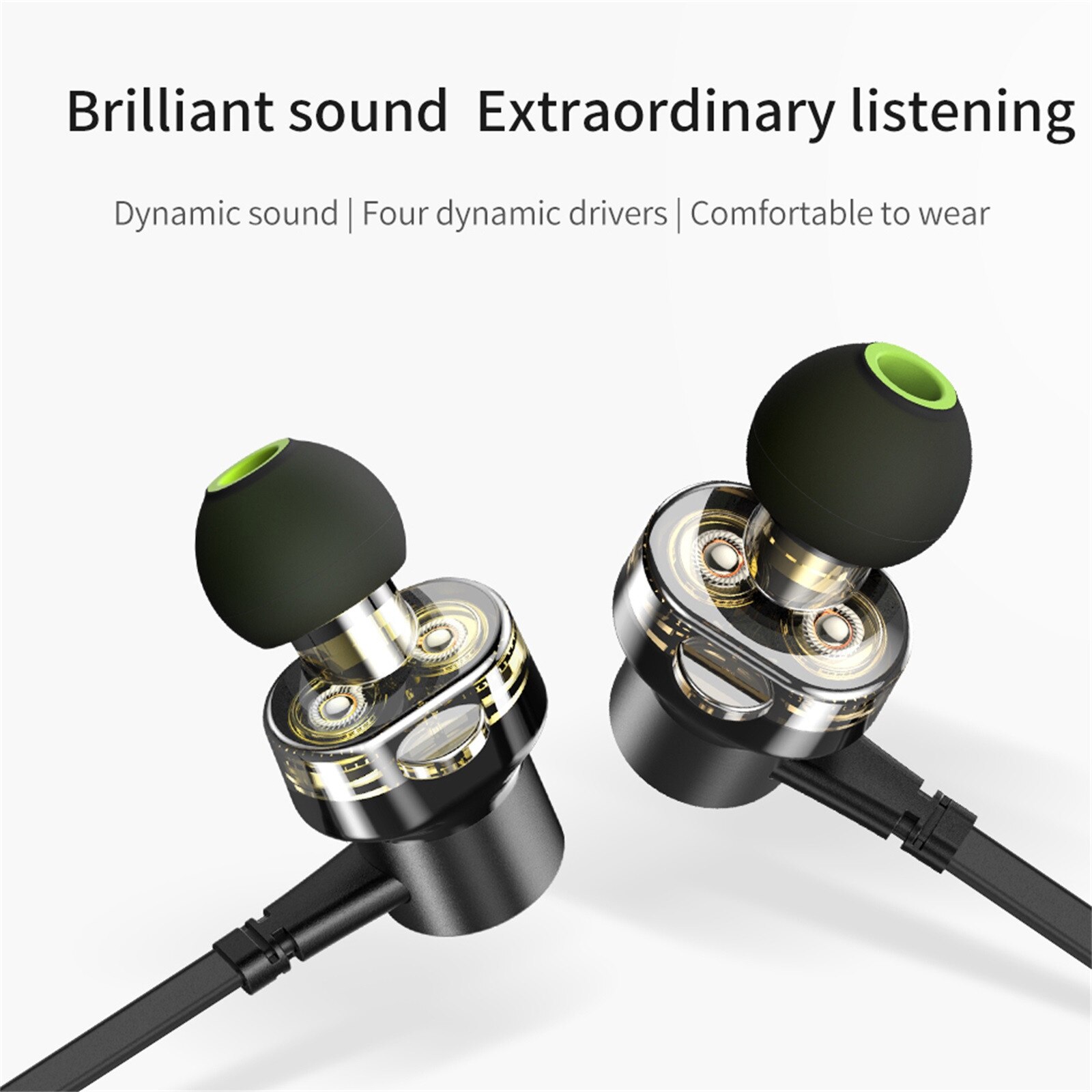 Z1Double Moving 3.5MM In-Ear Stereo Earphone Metal Sport Bass Earphone Noise Isolating Music Headset for all phones