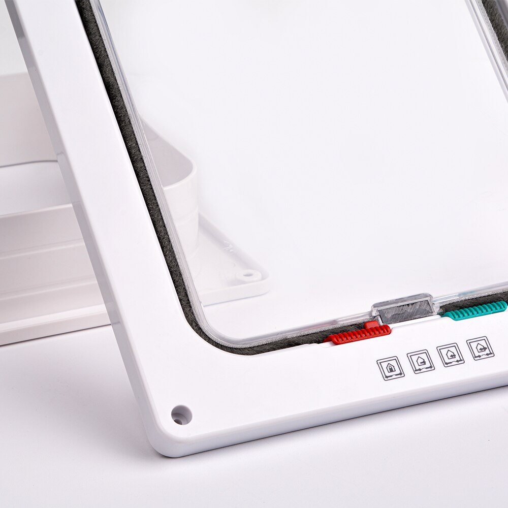 Intelligent Pet Door Abs Plastic 4-way Locking Safety Lock Dog Cat Flip Controllable Switch Direction Door Small Pet Products