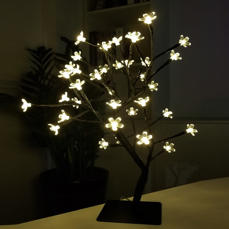 24/36/48 Leds Kersenbloesem Decoratieve Boom Lichten Kersenbloesem Desk Top Lamp Voor Thuis Festival Party Bruiloft kerst