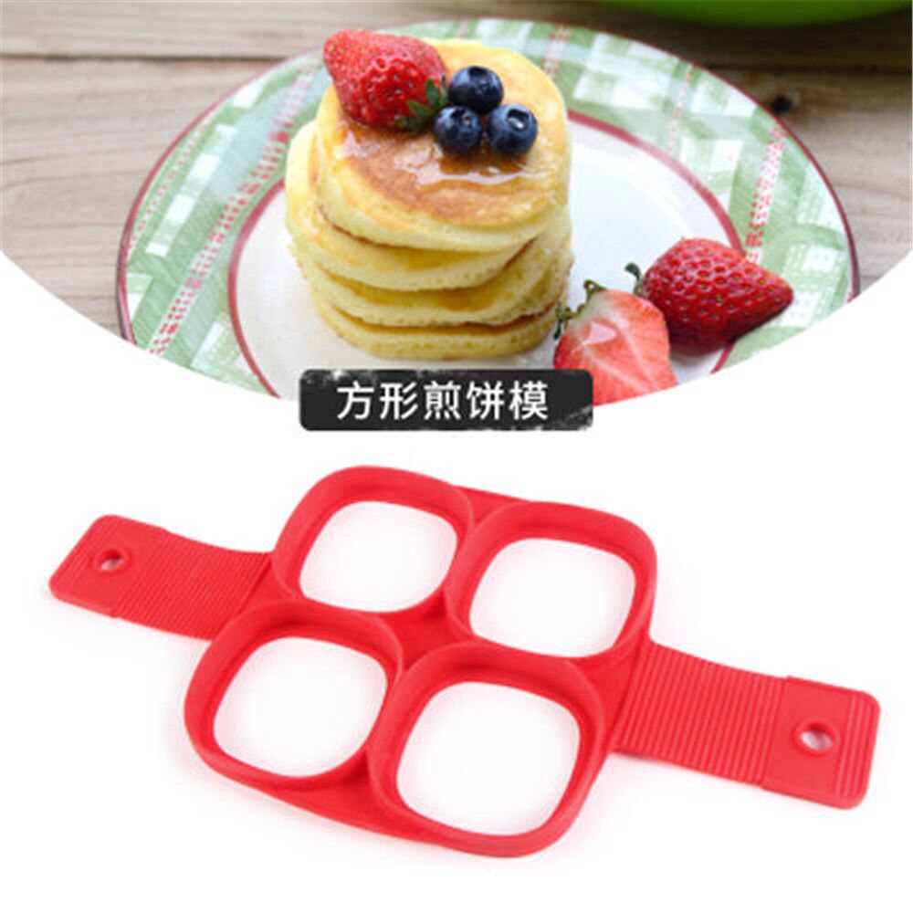 Non Stick Flippin' Fantastic Pancake Pan Flip Perfect Breakfast Maker Eggs Omelette Flipjack Tools 4 Grids Pancake Maker Tools: Square Shape