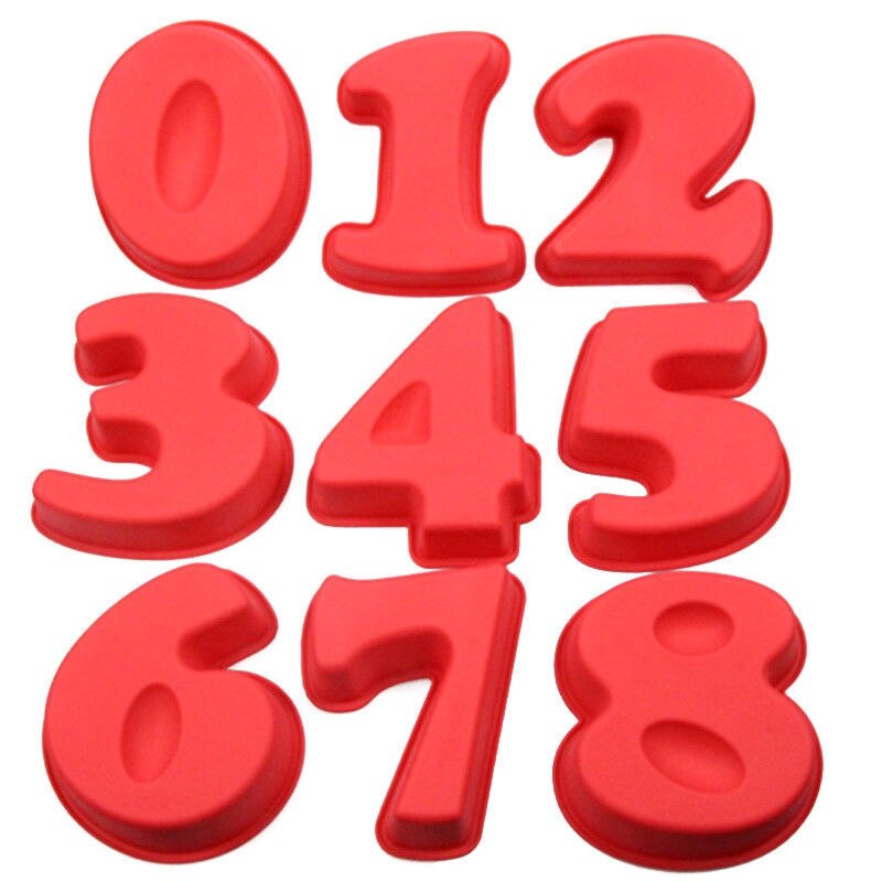 Large Silicone Number Cake Tin Mould Birthday Anniversary1##